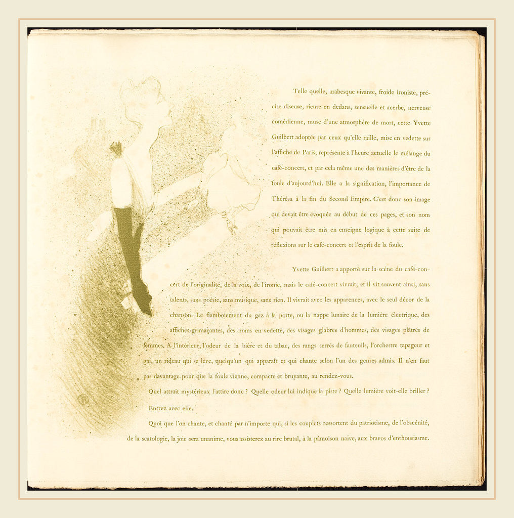 Detail of Yvette Guilbert, 1894 by Henri de Toulouse-Lautrec