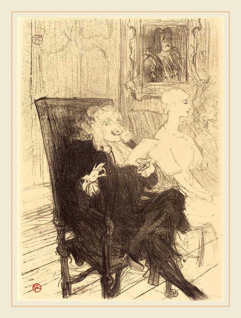 Detail of Leloir and Moreno in Les femmes savantes, 1894 by Henri de Toulouse-Lautrec