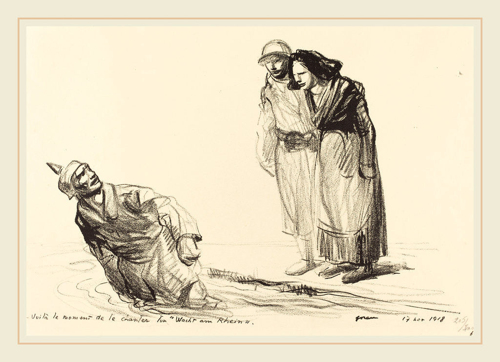 Detail of Voila le Moment de te Chantes Wacht am Rhein by Jean-Louis Forain