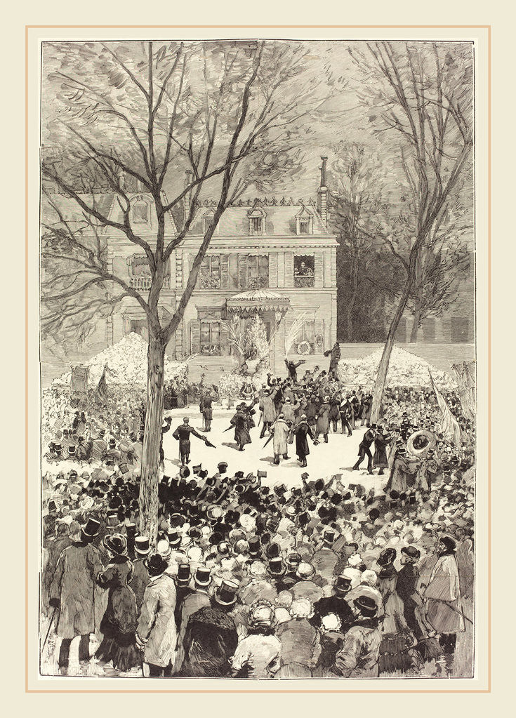 Detail of Manifestation populaire du 27 Février pour fêter le 80 année de Victor Hugo, 1881 by Daniel Vierge