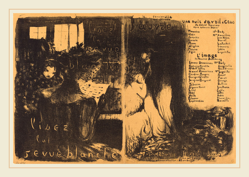 Detail of Lisez la revue blanche; Un nuit d'Avril Ceos, L'image, 1894 by Edouard Vuillard