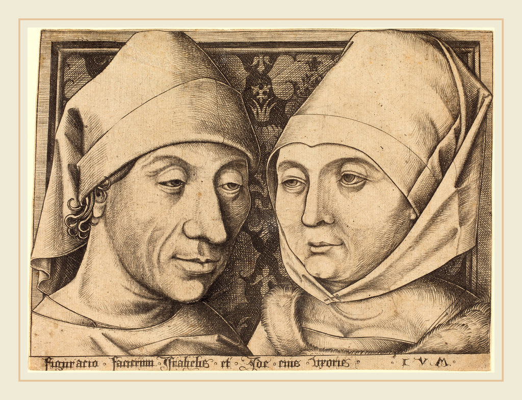 Detail of Double Portrait of Israhel van Meckenem and His Wife Ida, c. 1490 by Israhel van Meckenem