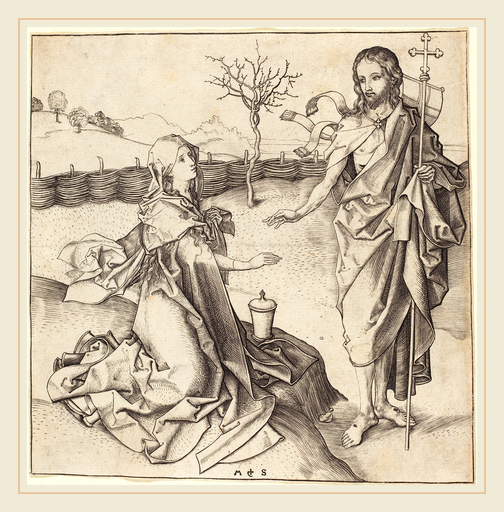 Detail of Christ Appearing to Mary Magdalene by Martin Schongauer