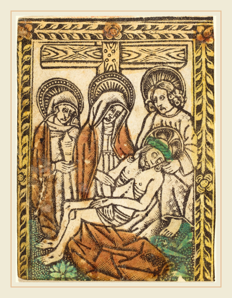 Detail of The Lamentation by Workshop of Master of the Borders with the Four Fathers of the Church