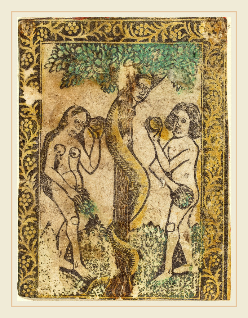 Detail of Adam and Eve by Workshop of Master of the Borders with the Four Fathers of the Church