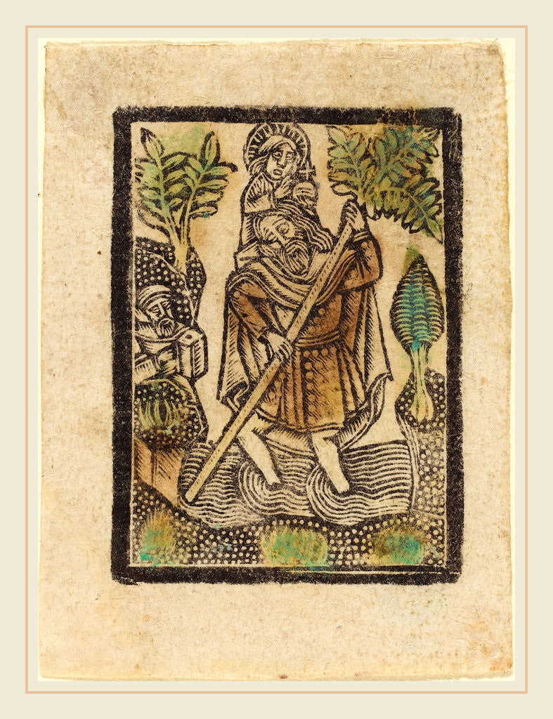 Detail of Saint Christopher by Workshop of Master of the Aachen Madonna