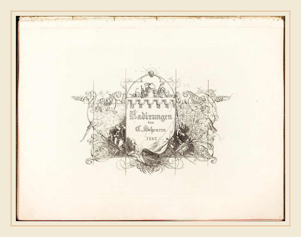 Detail of Radirungen, complete set of title page and 25 etchings by Caspar Johann Nepomuk Scheuren