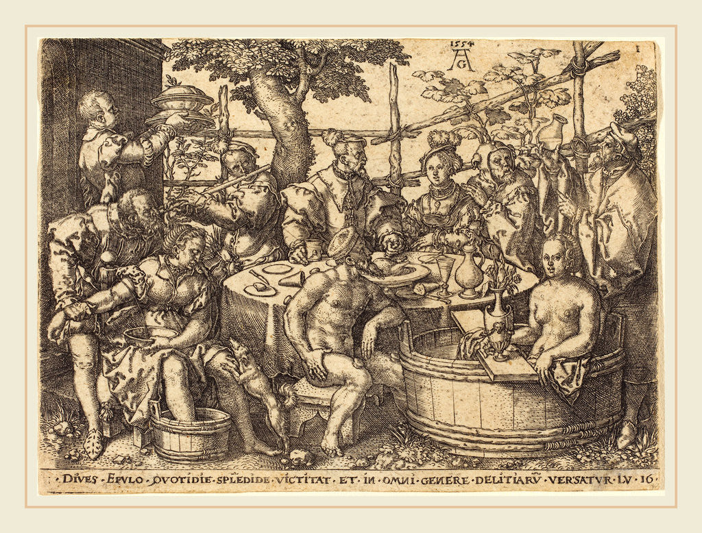 Detail of The Rich Man at the Table, 1554 by Heinrich Aldegrever