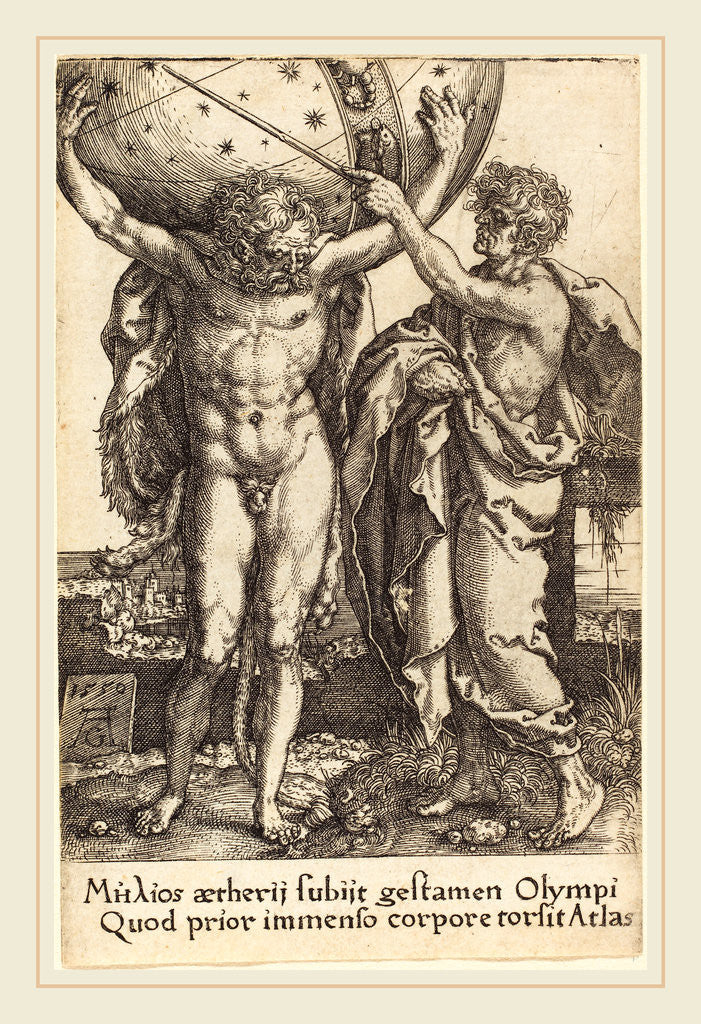 Detail of Hercules and Atlas, 1550, by Heinrich Aldegrever