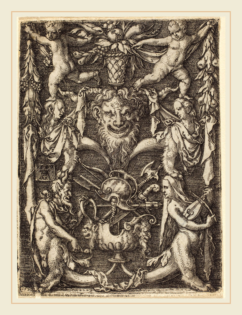 Detail of Ornament with Mask, 1550 by Heinrich Aldegrever