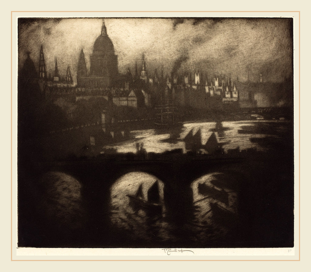 Detail of Wren's City by Joseph Pennell