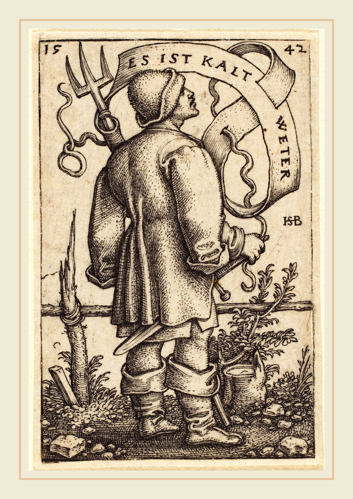 Detail of The Weather Peasant: Es ist Kalt Weter, 1542 by Sebald Beham
