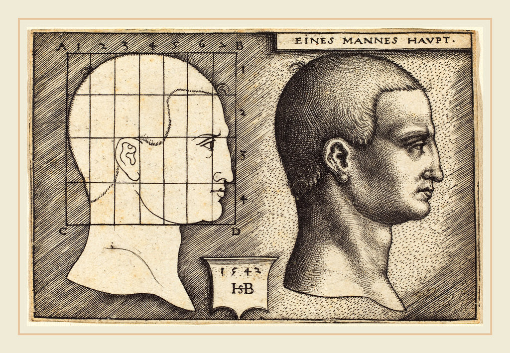 Detail of Head of a Man, 1542 by Sebald Beham