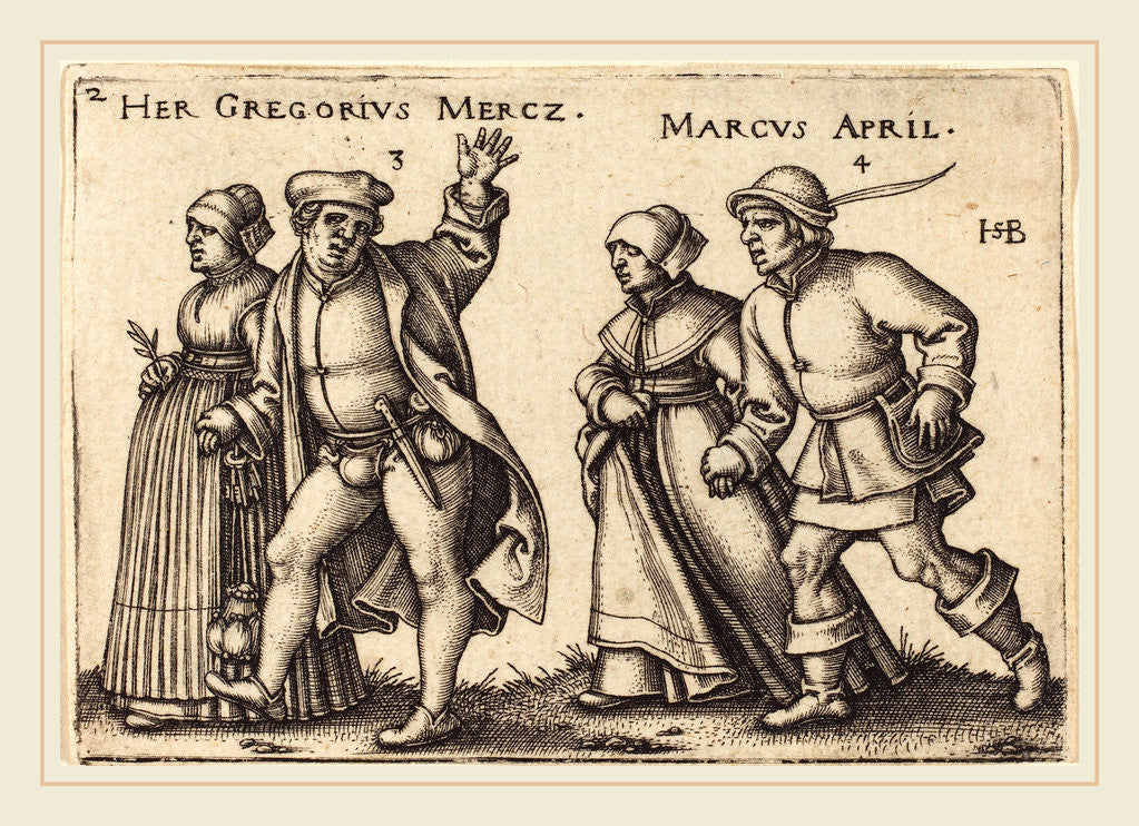 Detail of March and April by Sebald Beham