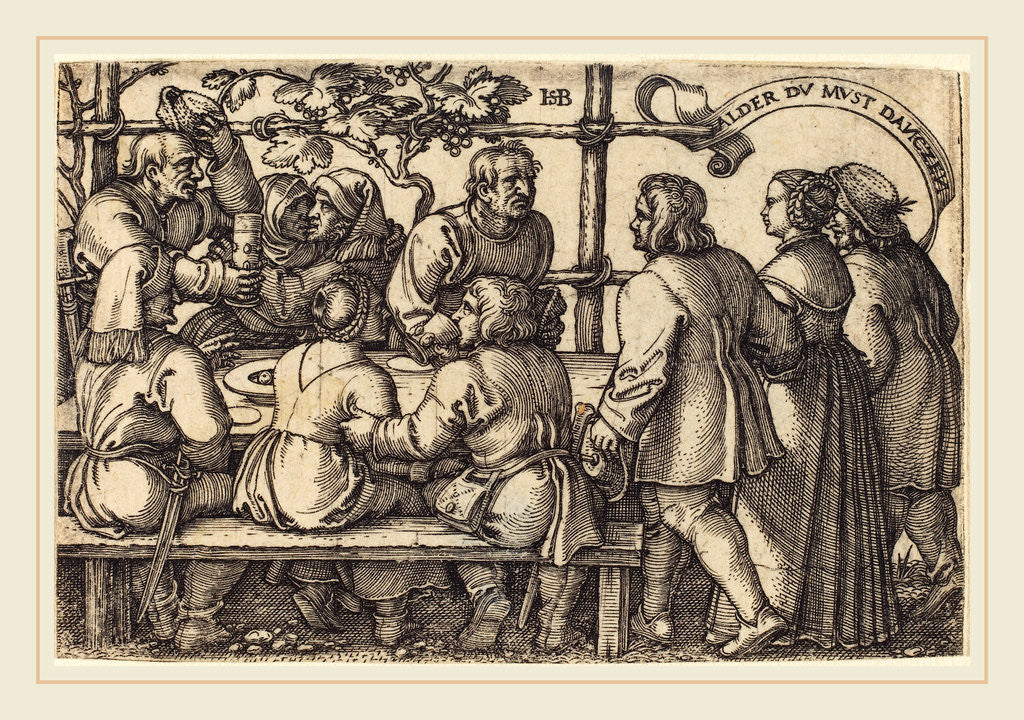Detail of Peasants' Feast by Sebald Beham
