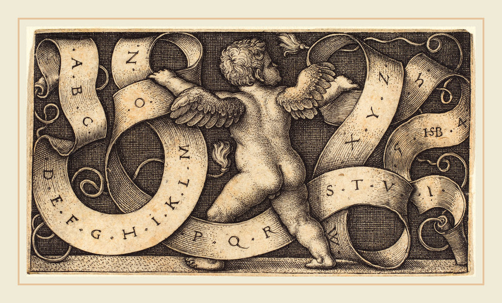 Detail of Genius with Alphabet, 1542 by Sebald Beham