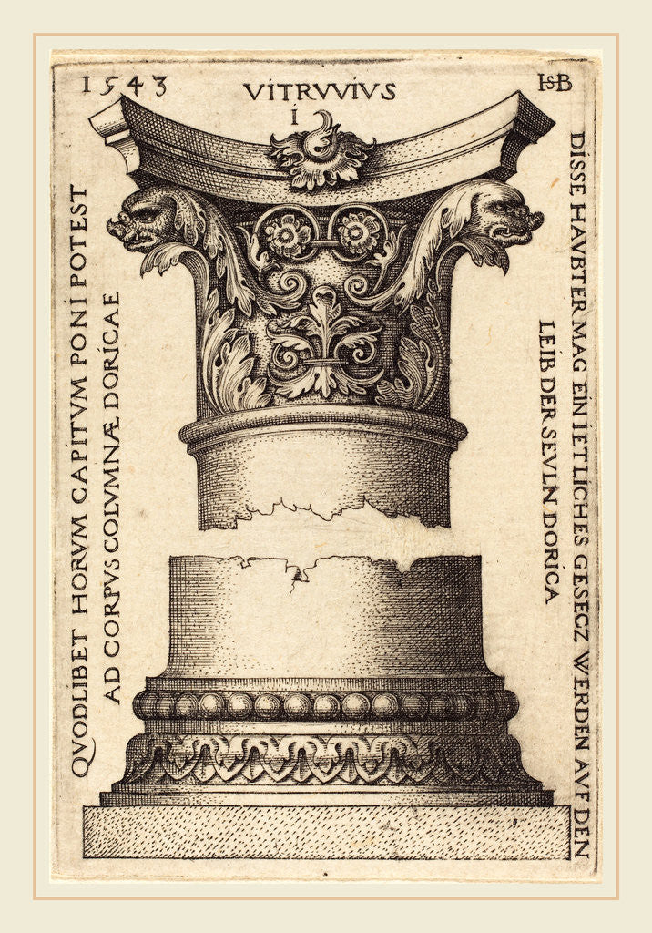 Detail of Capital and Base of a Column, 1543 by Sebald Beham