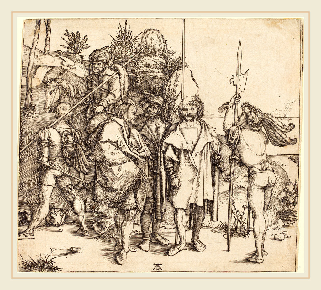 Detail of Five Soldiers and a Turk on Horseback by Albrecht Dürer