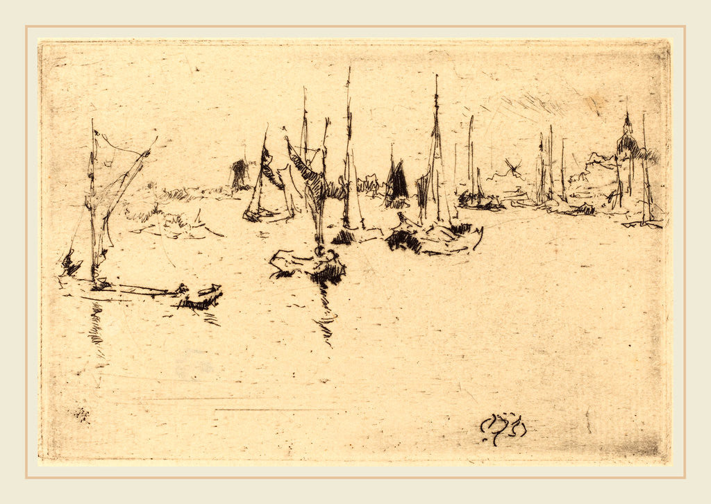 Detail of Boats, Dordrecht, 1884 by James McNeill Whistler
