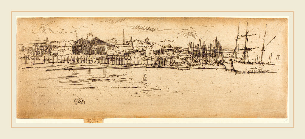 Detail of Dry-Dock, Southampton, 1887 by James McNeill Whistler