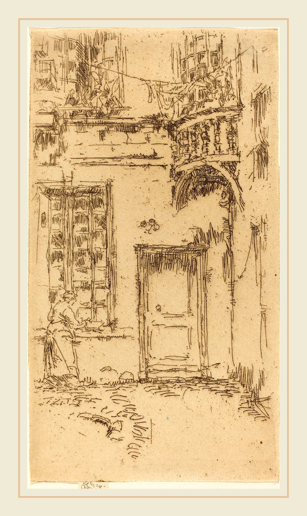Detail of Courtyard, Rue P.L. Courier, 1888 by James McNeill Whistler