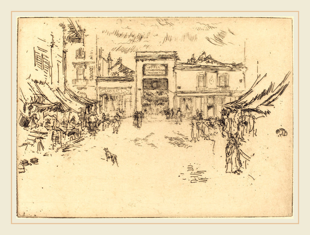 Detail of Little Market Place, Tours, 1888 by James McNeill Whistler