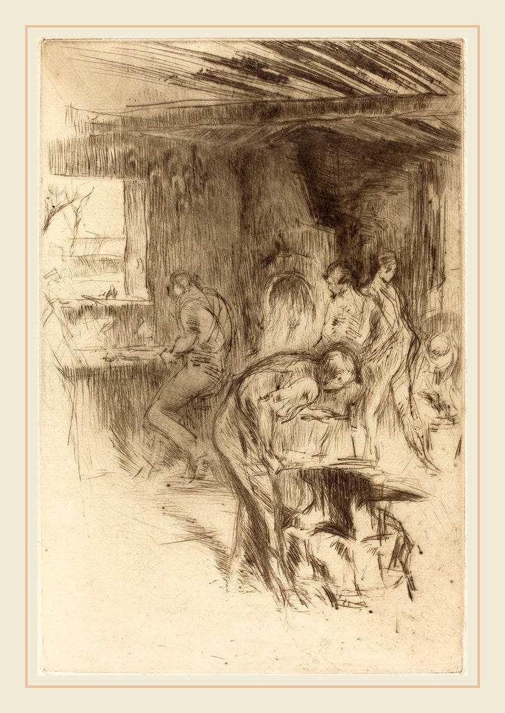 Detail of The Little Forge, 1875 by James McNeill Whistler