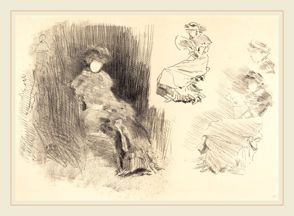 Detail of Reading, 1879 by James McNeill Whistler