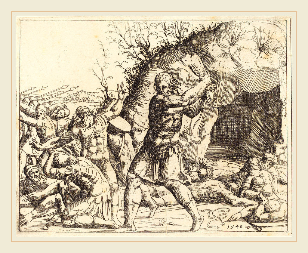 Detail of Samson Slays the Philistines by Augustin Hirschvogel