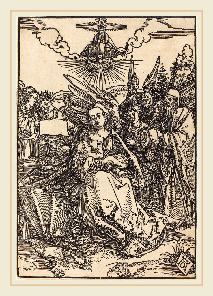 Detail of The Holy Family with Five Angels, in or before 1505 by Albrecht Dürer