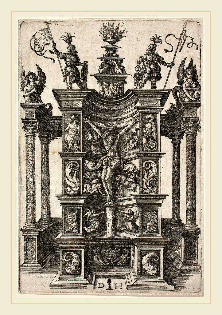 Detail of The Crucified Christ in a Decorated Niche by Daniel Hopfer I