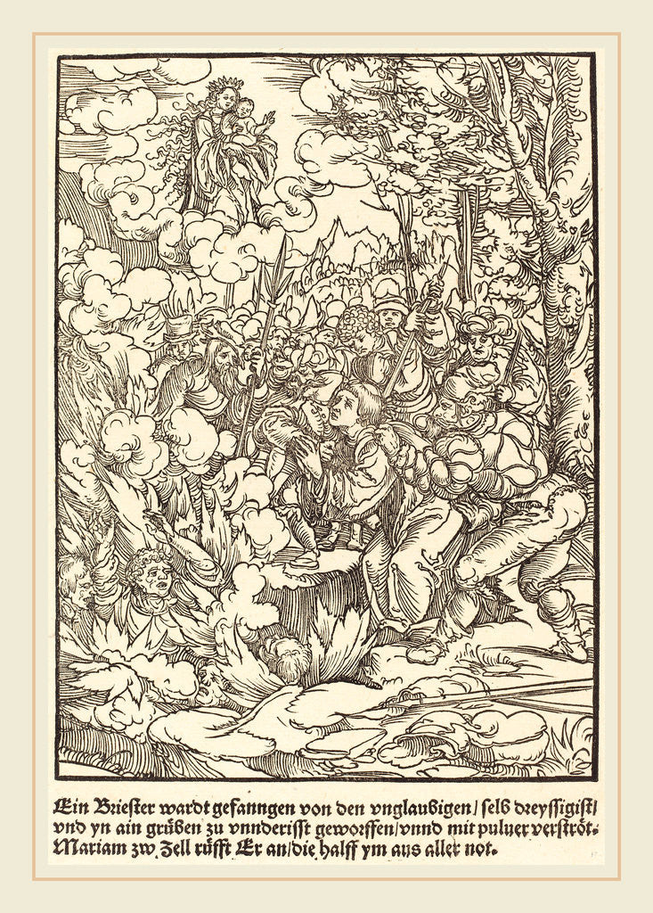 Detail of Ein Briester wardt gefanngen, c. 1503 by Master of the Miracles of Mariazell