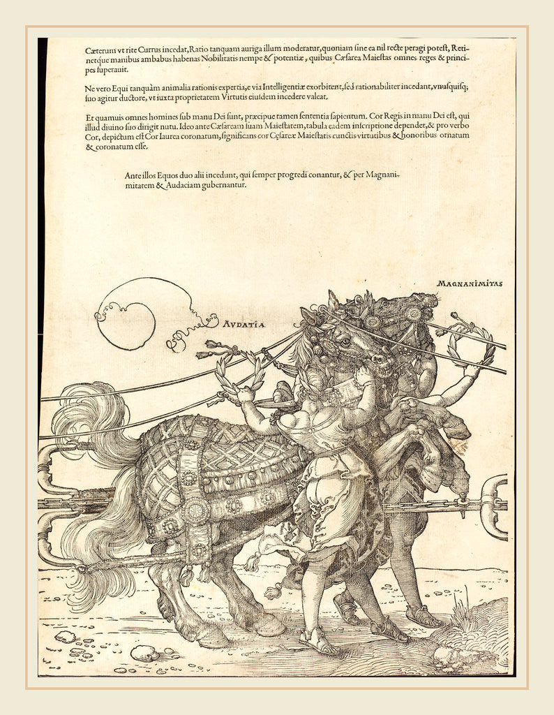 Detail of The Triumphal Chariot of Maximilian I plate 7 of 8, 1522 by Albrecht Dürer