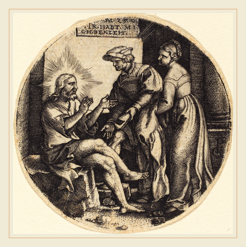 Detail of To Clothe the Naked by Georg Pencz