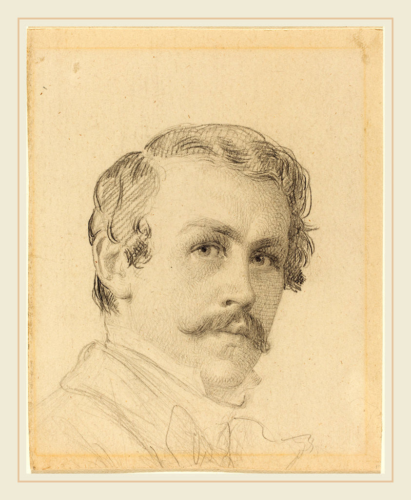 Detail of Self-Portrait, c. 1850 by Eastman Johnson