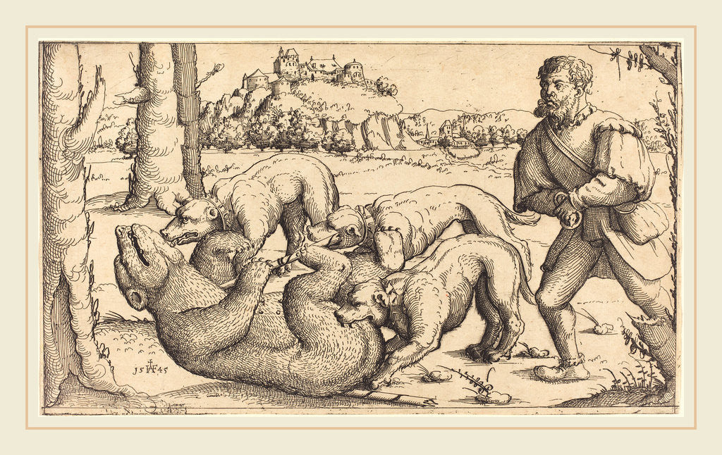 Detail of Bear Hunt, 1545 by Augustin Hirschvogel