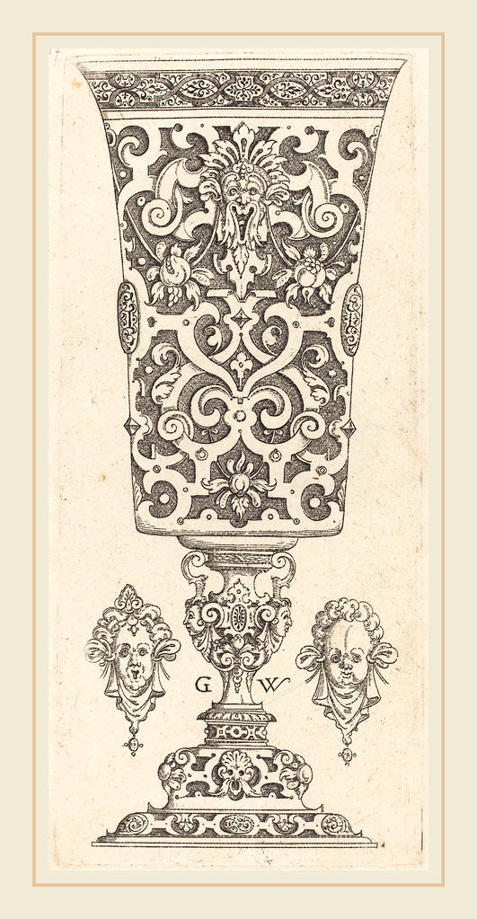 Detail of Goblet with base decorated with two large scallops by Georg Wechter I