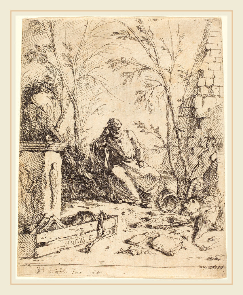 Detail of Democritus Meditating, 1654 by Johann Heinrich Schönfeld