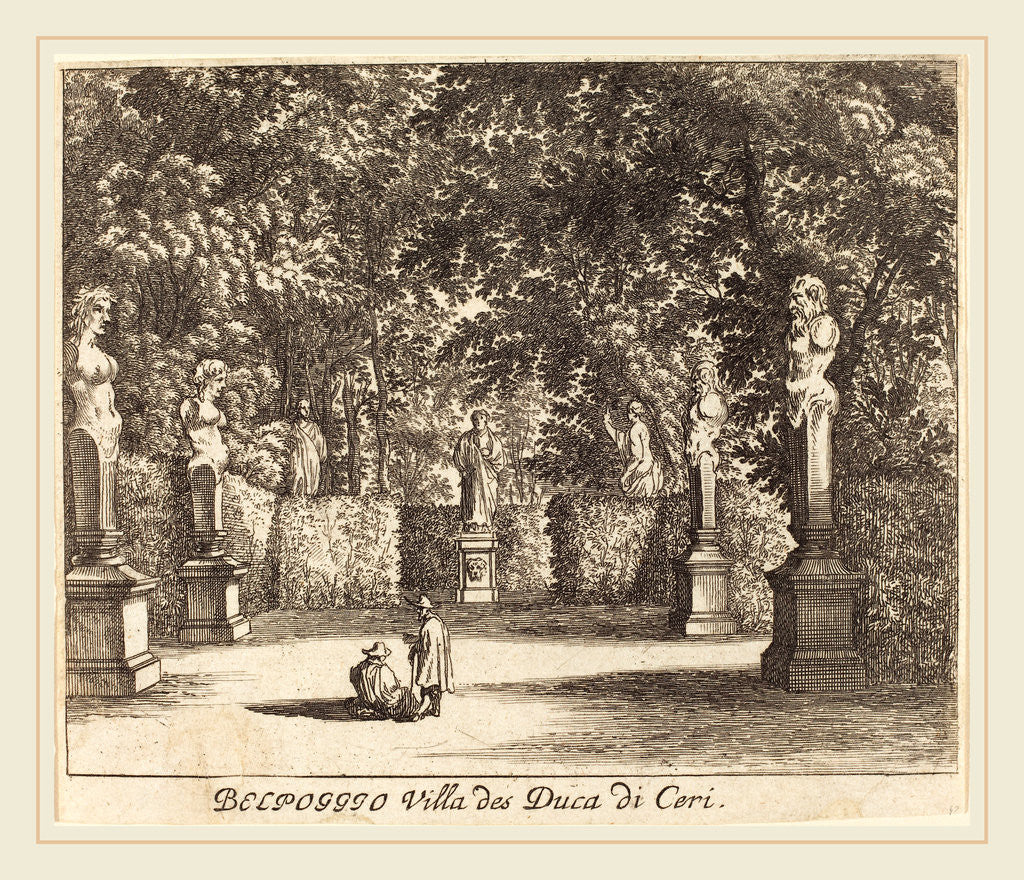 Detail of Balpoggio, Villa of Duke di Ceri, 1681 by Melchior Küsel