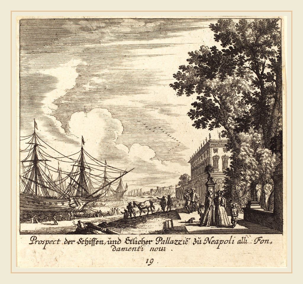 Detail of Ships, Fondamenti Novi, Naples, 1681 by Melchior Küsel