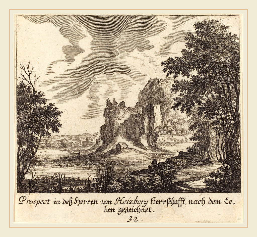 Detail of Mountain View, 1681 by Melchior Küsel