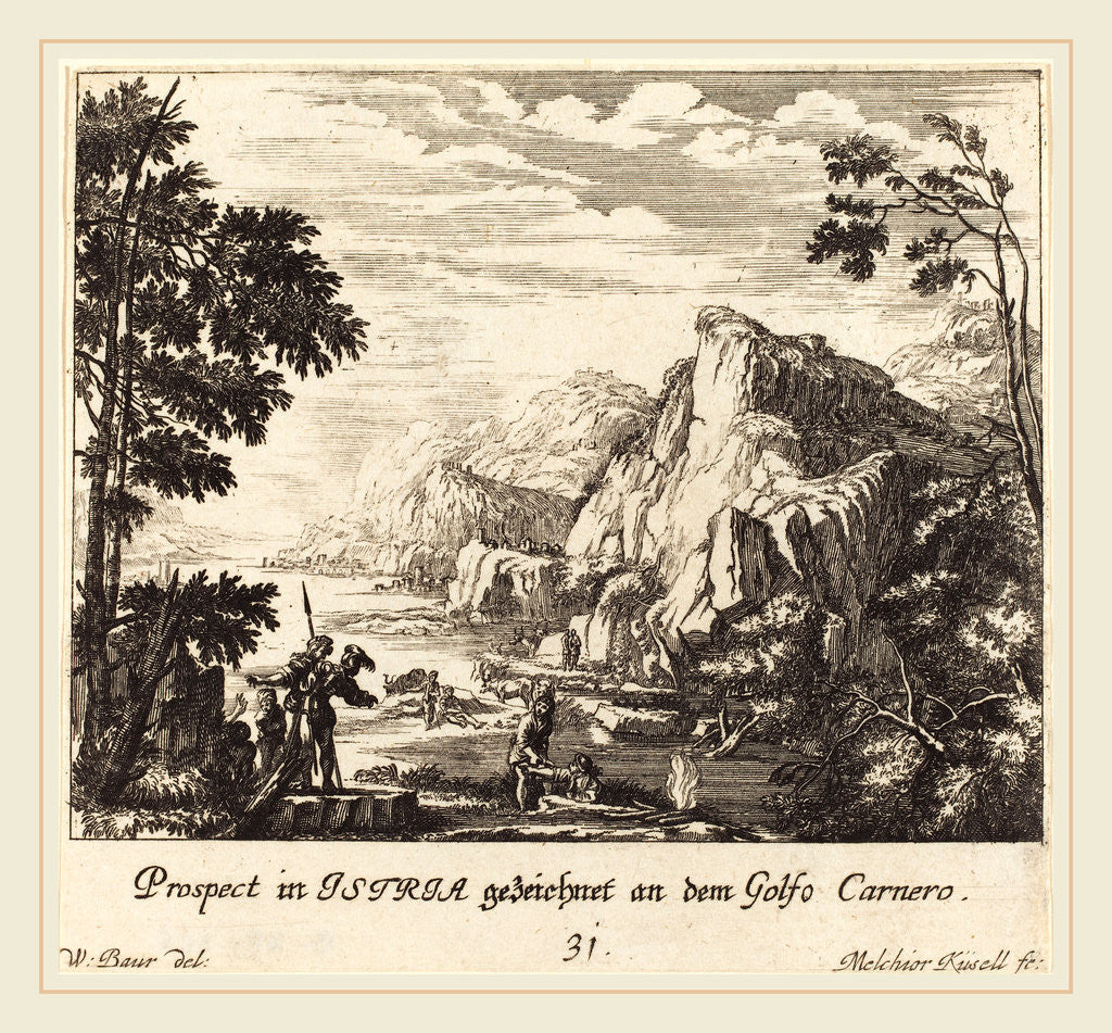 Detail of Istria, Carnero Gulf, 1681 by Melchior Küsel