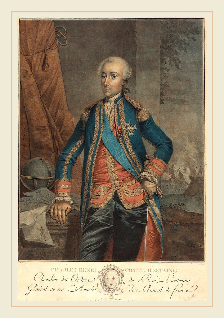 Detail of Charles Henri, Comte d'Estaing by P. Frieselhem