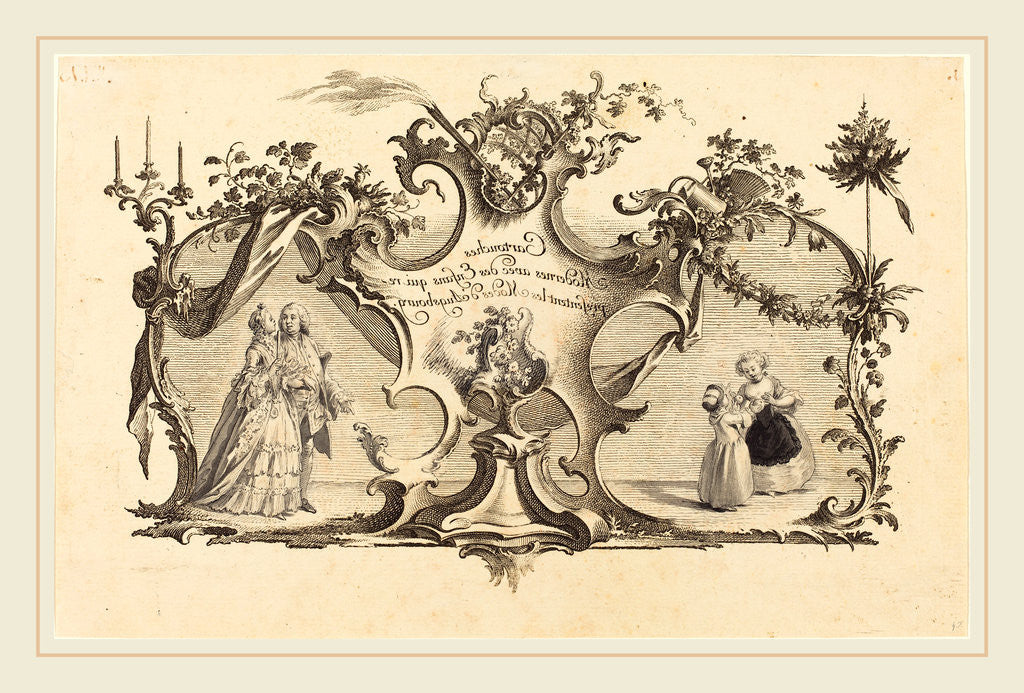 Detail of Cartouches Modernes avec des Enfans qui representant les Modes d'Augsbourg by Johann Esaias Nilson