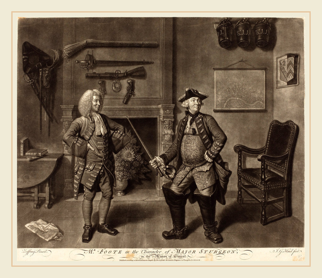Detail of Mr. Foote in the Character of Major Sturgeon, in the Mayor of Garrat, 1765 by Johann Gottfried Haid