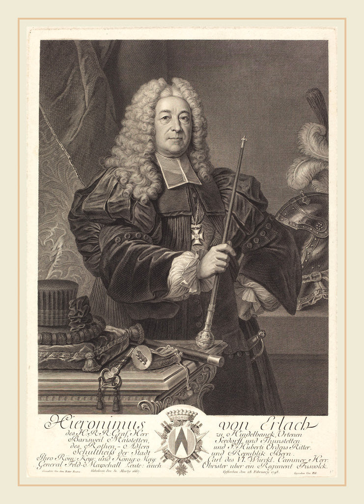 Detail of Cavalier, Johann von Erlach by Johann Georg Wille