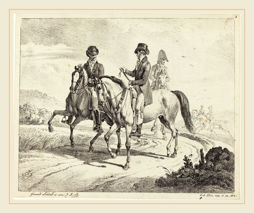 Detail of Outing on Horseback, 1811 by Johann Adam Klein