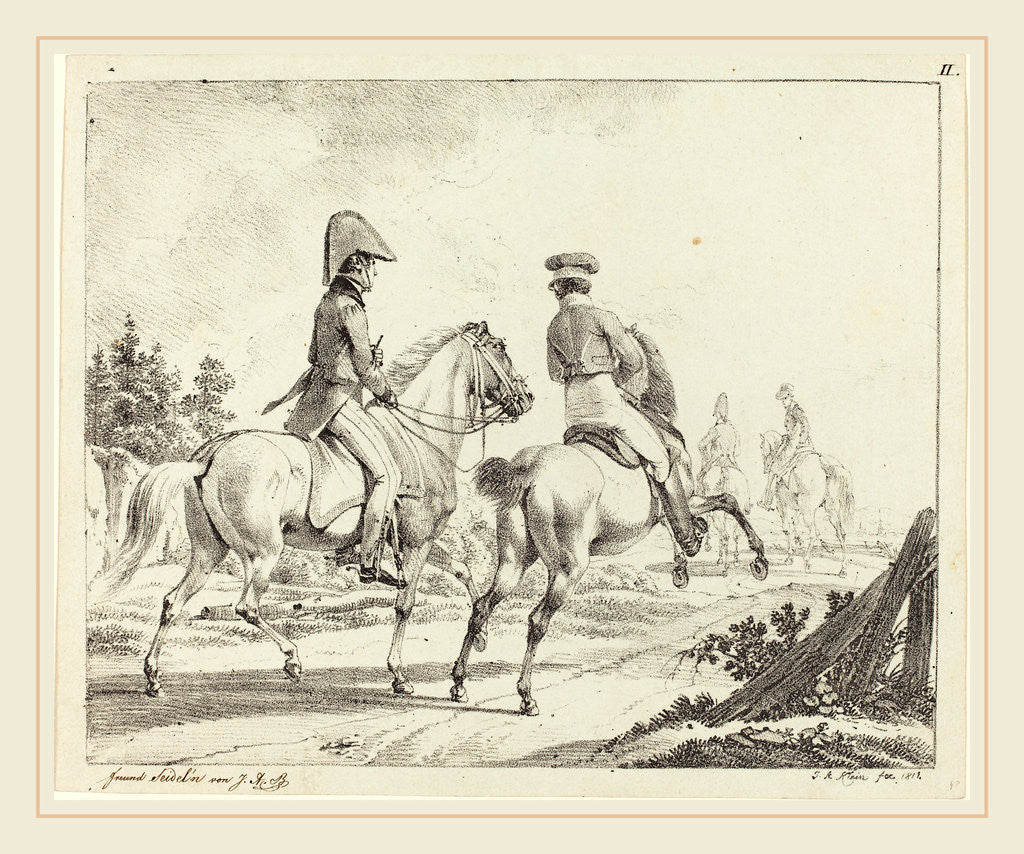 Detail of Erlangen Students on Horseback, 1811 by Johann Adam Klein