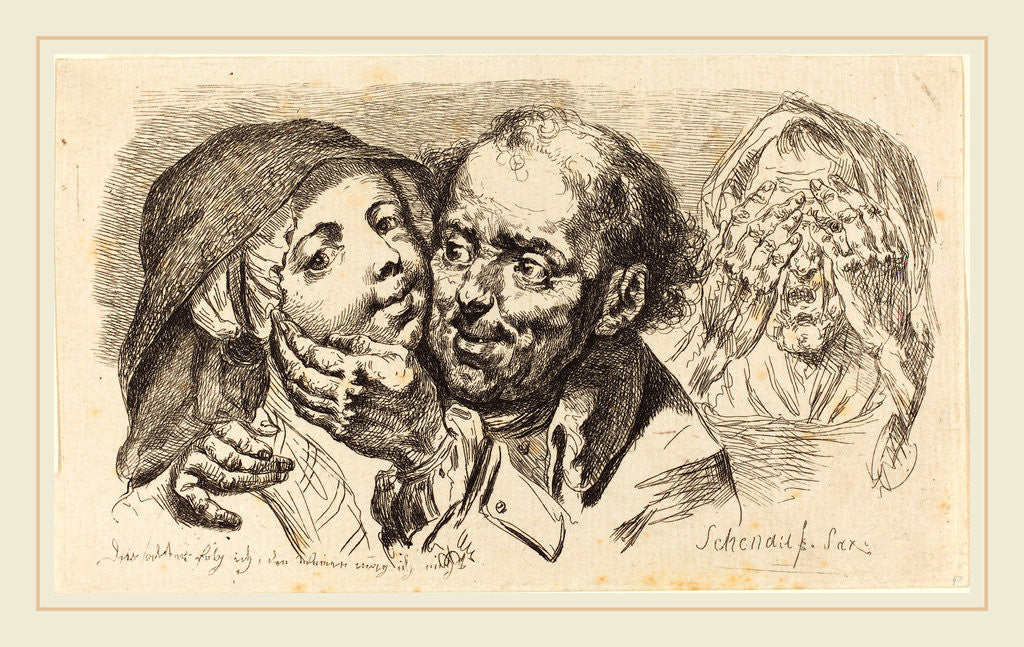 Detail of Young Woman Embraced by an Older Man, 1765 by Johann Eleazar Schenau
