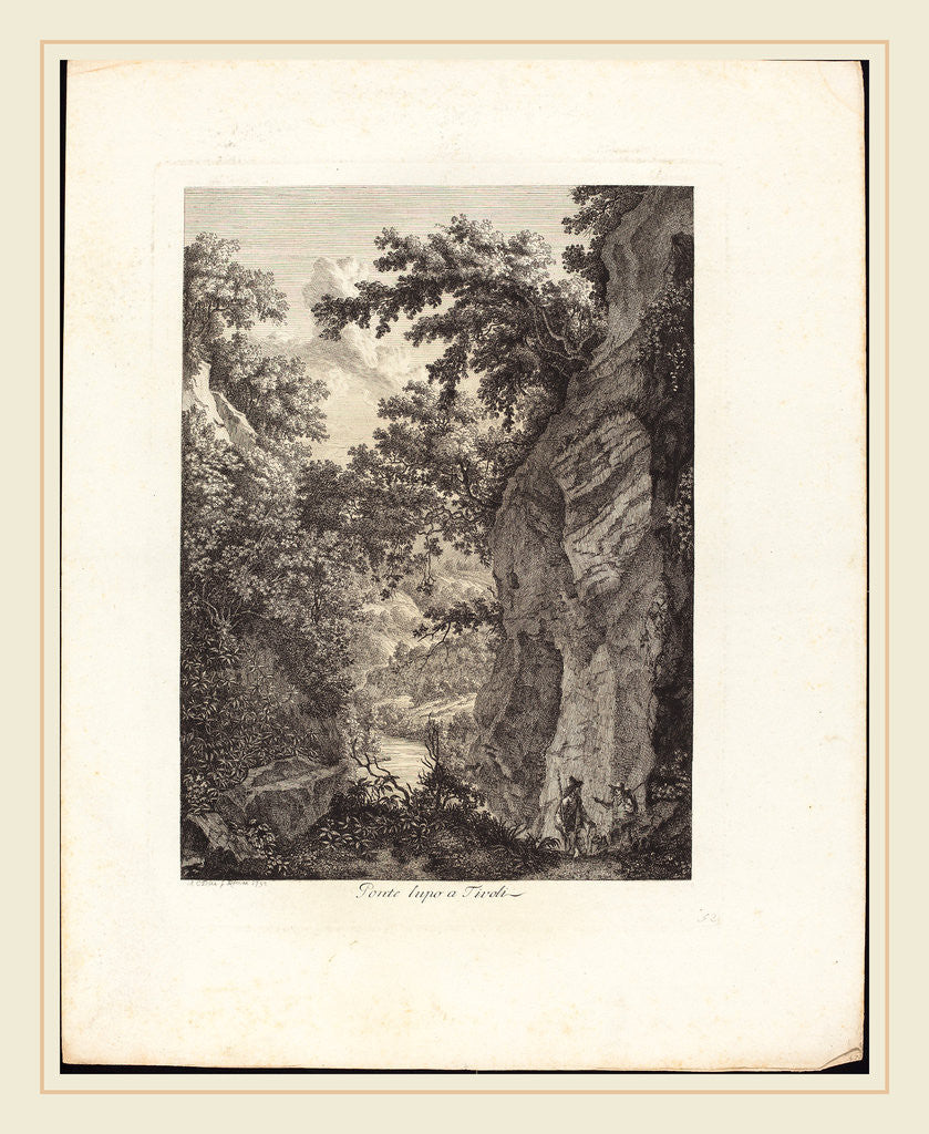 Detail of Ponte Lupo a Tivoli, 1792 by Albert Christoph Dies